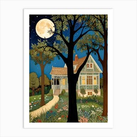 William Morris Moonlight In The Woods 31 Art Print