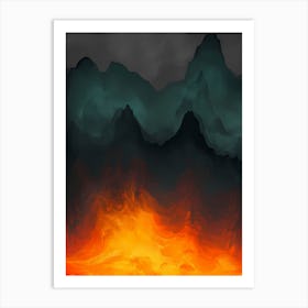 Flames In The Mountains Art Print