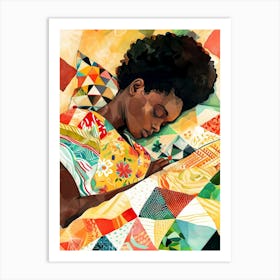 Girl In Bed illustration Art Print