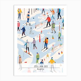 Zell Am See   Kaprun   Austria, Ski Resort Poster Illustration 0 Art Print