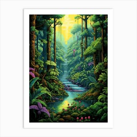 Sarawak Forest Pixel Art 3 Art Print