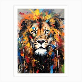 Lion Art Painting Abstract Art Expressionism 3 Art Print