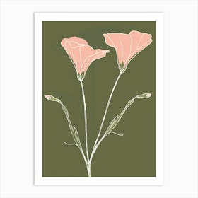 Pink & Green Lisianthus 1 Art Print