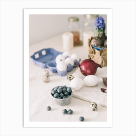 Blue Eggs And Blueberries 2 Art Print