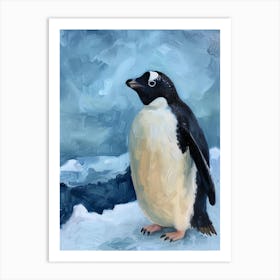 Adlie Penguin Laurie Island Oil Painting 1 Art Print