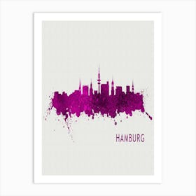 Hamburg Germany City Purple Art Print