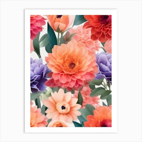 Seamless Floral Pattern Art Print