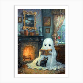 Ghost Reading A Book 14 Art Print