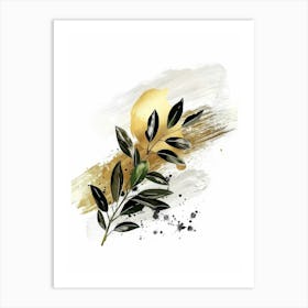 Olive Branch Watercolor Painting Art Print