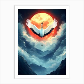 Crane In Flight Poster