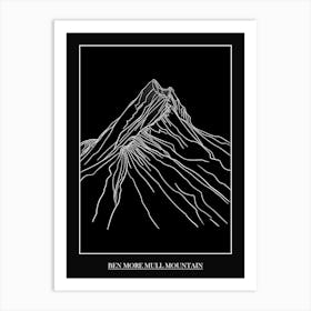 Ben More Mull Mountain Line Drawing 3 Poster Art Print