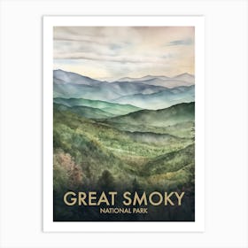 Great Smoky National Park Vintage Travel Poster 7 Art Print