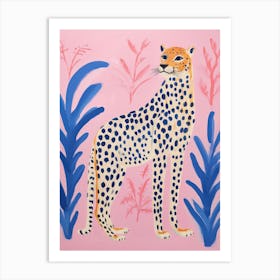 Playful Illustration Of Cheetah For Kids Room 1 Art Print