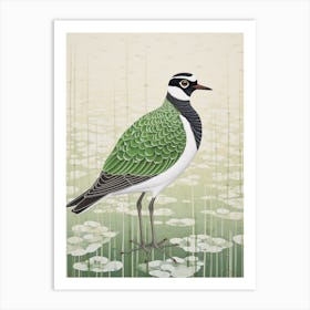 Ohara Koson Inspired Bird Painting Lapwing 1 Art Print