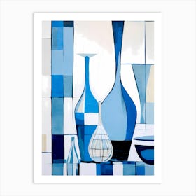 blue abstract vases Art Print