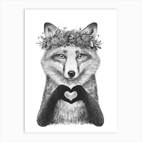 Fox With Heart Art Print