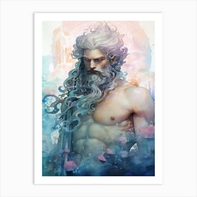  A Watercolor Of Poseidon 1 Art Print