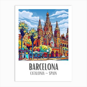 Barcelona Colorful Cityscape 3 Art Print