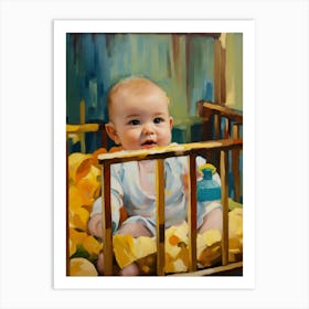 Baby In Crib Art Print