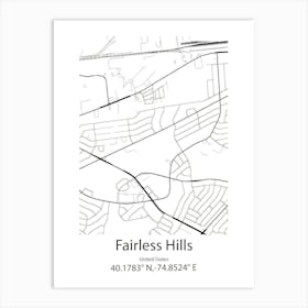 Fairless Hills,United States Minimalist Map Art Print