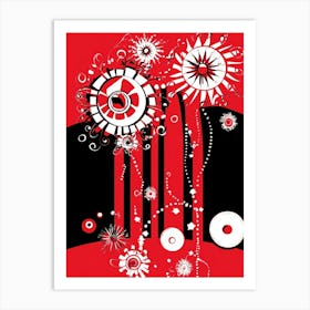 Abstract Red And Black Art Print