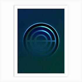 Geometric Neon Glyph on Jewel Tone Triangle Pattern 033 Art Print