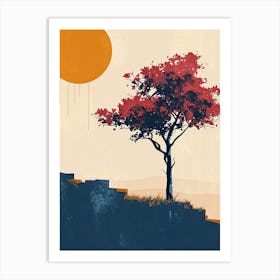 Tree In The Sun, Minimalism Art Print