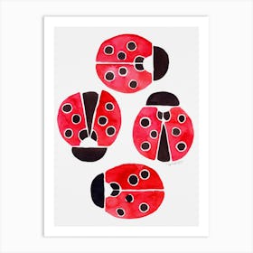 Ladybugs watercolor artwork Art Print