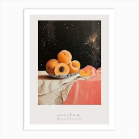 Art Deco Peaches On A Table Poster Art Print