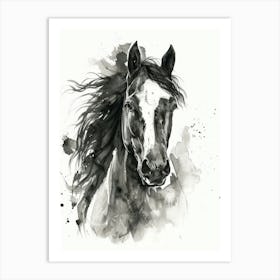 Horse Watercolor Painting Art Print