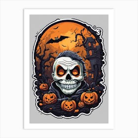 Halloween Skull Art Print