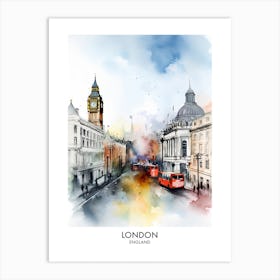 London England Watercolour Travel Poster Art Print