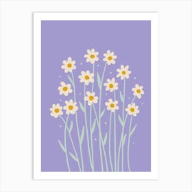 Simple Daisies Purple Poster