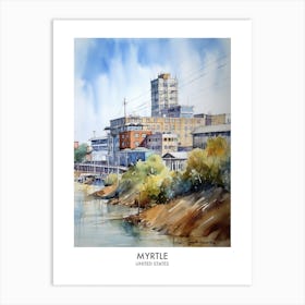 Myrtle 3 Watercolour Travel Poster Art Print