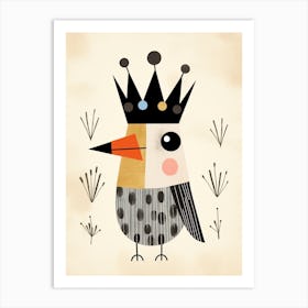 Little Crow 1 Wearing A Crown Art Print