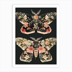 Nocturnal Butterfly William Morris Style 3 Art Print