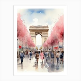 Champs-Elysées Avenue. Paris. The atmosphere and manifestations of spring. 1 Art Print