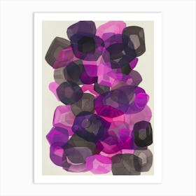 'Purple Pebbles' Art Print