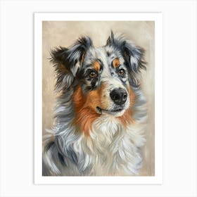 Australian Shepherd Acrylic Painting 3 Art Print