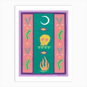 Moon And Fire Art Print