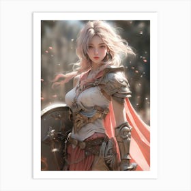 Girl In Armor 2 Art Print