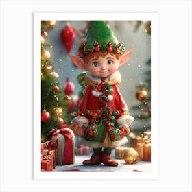 Christmas Elf Art Print