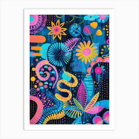 Psychedelic Flowers Art Print