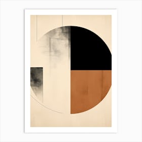 Bauhaus Whispers: Beige Abstract Circle Art Print