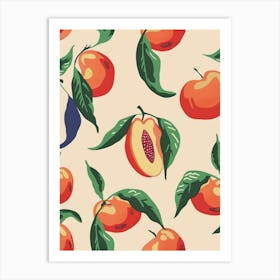 Peach Pattern Illustration 1 Art Print