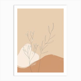 Reykjavik Botanical Garden Boho Line Art Art Print