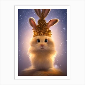 Christmas Bunny 3 Art Print