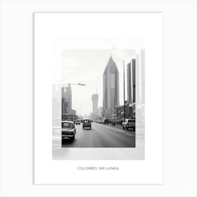 Poster Of Colombo, Sri Lanka,, Black And White Old Photo 2 Art Print