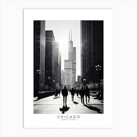 Poster Of Chicago, Black And White Analogue Photograph 2 Art Print