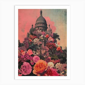 Mumbai   Floral Retro Collage Style 2 Art Print